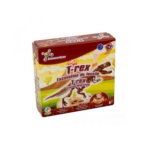 Science4you T-rex excavation de fossiles 13 pieces + livret educatif 36 pages - kit fouilles - dinosaure a deterrer - jeu archeologie 6 ans