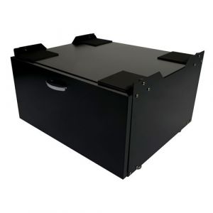 Mendler Meuble sous machine à laver HWC-E50, estrade, piédestal, châssis, tiroir 33x61x52cm noir