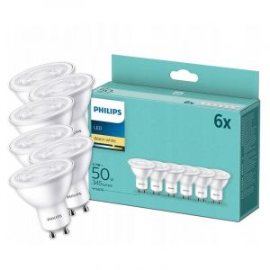 Philips Lot de 6 ampoules led 4,7W GU10 2700K 345lm