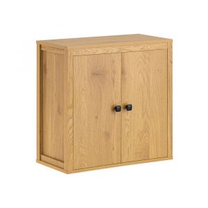 Sobuy Meuble de rangement suspendu avec 2 portes et 2 étagères couleur bois
