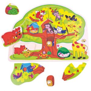 Bino Puzzle animaux sauvages, 12 pièces