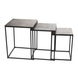 Amadeus Set de 3 bouts de canapé en aluminium argent - Argent - Aluminium