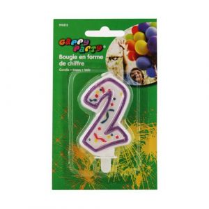Bougie anniversaire chiffre 2