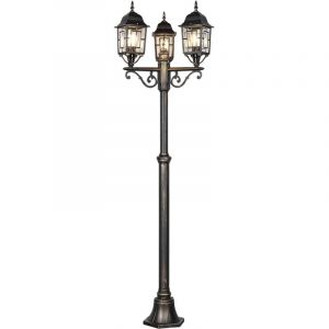 Trio Lampadaire exterieur 3 lampes culot e27 fonte daluminium rouille antique - volturno 82826499 82826499 82826499 82826499