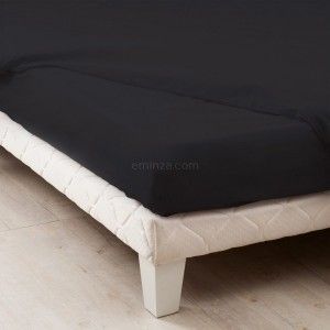 Tradilinge Drap housse uni noir 140x190