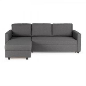 Canapé d angle con ible réversible 3 places Tissu Contemporain L 222 P 150 H 86 c