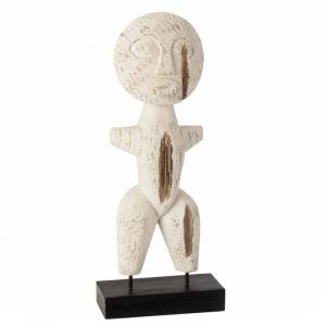 Statue Déco en Bois "Personnage" 40cm Blanc Prix