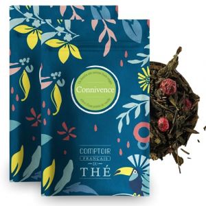 Comptoir français du thé - Connivence - 2x100 grammes de thé vert vrac aux saveurs fruits rouges relevé d’une pointe de vanille