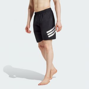 Adidas Maillot de bain 8 pouces 3 bandes noir pur blanc - M