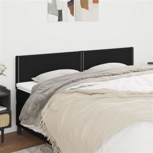 VidaXL Têtes de lit 2 pcs Noir 90x5x78/88 cm Tissu