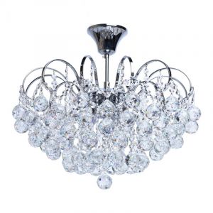 Image de MW-Light 232017506 Lustre Magnifique Design Baroque en Métal couleur Chrome Brillant décoré de Pampilles Boules en Cristal pour Salon Salle de Séjour Chambre 6x60W E14