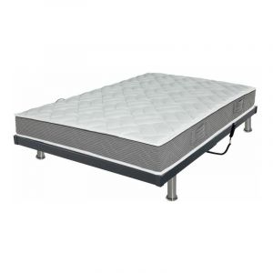 Ebac Lit &eacute;lectrique S50 + matelas Storm 120x190 25 x 8 mm Gris