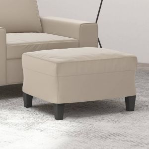 VidaXL Repose-pied Cr&egrave;me 60x50x41 cm Tissu microfibre
