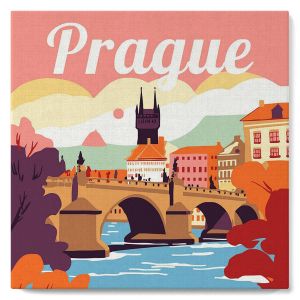 Mini peinture au numéro : Prague - toile tendue sur chassis