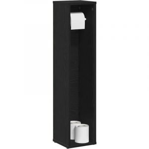 VidaXL Meuble de salle de bain avec porte-rouleau noir 20,5x20x90 cm