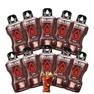 BOLERO Cola 10 sticks 9g poudre boisson sans sucre à la Stevia Faible en calories sans colorant ni conservateur