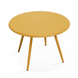 Image de Oviala Table basse ronde (Ø50 x 34 cm) Palavas - Jaune - Jaune