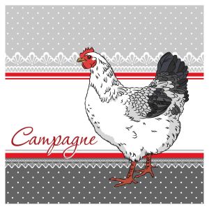 Image de Lot de 20 serviettes papier coq campagne