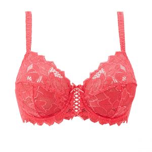 Sans Complexe Soutien-Gorge Emboitant en Dentelle avec Armatures, Classique, Femme, Modèle Arum, Rose Paradis, 110E