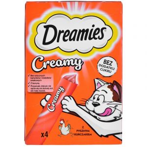 Dreamies Friandises pour chat creamy snacks au poulet - délicieusement crémeux - 20 sachets (5 x 4 x 10 g)