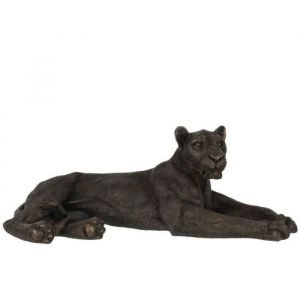 Statuette Déco "lionne Couc e" 81cm Bronze Prix Marron