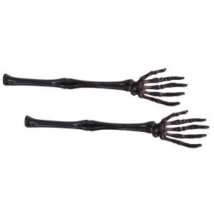 Ruedelafete Lot de 2 Couverts &agrave; salade bras squelette 32cm Noirs