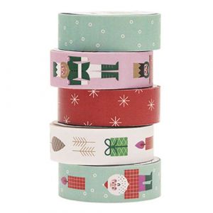 Rico Design Masking Tape - Noël et Casse Noisette - 1,5 cm x 10 m - 5 pcs