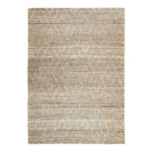 The Deco Factory Tapis tress&eacute; en jute motifs losanges en relief naturel 120x170