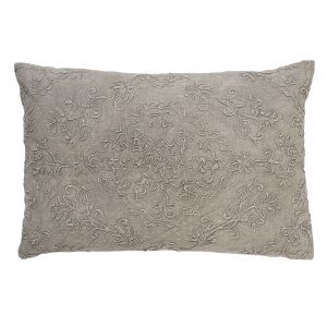 Dutch Decor Coussin - gris en coton 40x60 cm avec motif fleuri