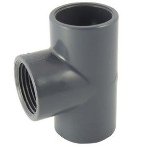 T&eacute; 90&deg; avec d&eacute;rivation taraud&eacute;e PVC pression mixte FFF &Oslash;20-1/2"-20 - Raccord PVC pression - G&eacute;n&eacute;rique