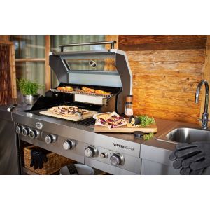 Rösle Pierre à pizza rectangulaire, de haute qualité en cordiérite pour la préparation de pizzas, tartes flambées, pain etc. sur le gril ou dans le four, 42 x 30 cm