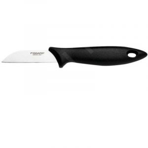 Fiskars Couteau &agrave; &Eacute;plucher avec lame en inox, Essential, plastique/acier inoxydable, longueur de lame : 7 cm, noir/argent&eacute;, 1065580