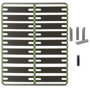 Pack sommier 2x9 lattes 160x200cm + pieds gris + pied central