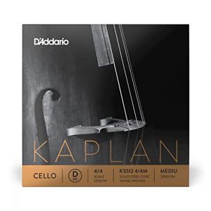 D'Addario Corde de violoncelle Kaplan - Corde D seule - KS512 4/4M - Cordes de violoncelle - Échelle 4/4, Tension moyenne
