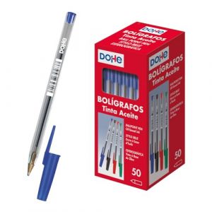 MTL Dohe Lot de 50 stylos &agrave; capuche, 1,0 mm, bleu