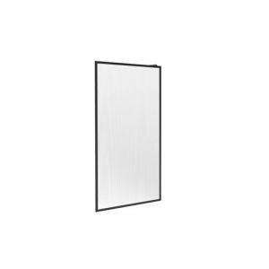 Paroi de douc &agrave; l'italienne avec verre textur&eacute; 120x200 cm, noir mat VIRANA