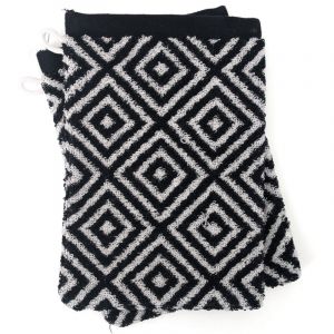 Linnea Lot de 2 gants de toilette symetrie coton Losanges