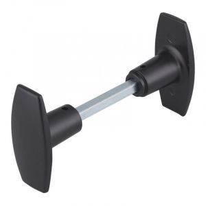 THIRARD Paire de Boutons pour Porte, Carré 6x110 mm, 1 Portée, Noir, Conçue pour Équiper Les Portes d'entrée Jusqu'à 70 mm d'épaisseur, Poignée de Porte avec Béquille Et Bouton, Facile à Installer