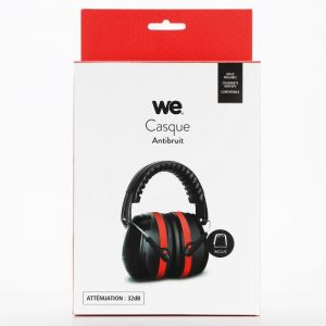 WE Casque Anti Bruit Adulte, Casque Antibruit SNR 32dB avec Son Sac de Transport, Cache-Oreilles et Serre-Tête Reglables,