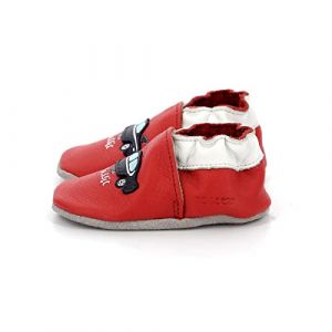 Robeez Chaussons Cuir Classicar Rouge - Couleur Rouge - Taille 19