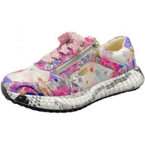 Laura Vita Baskets basses FEMME en cuir violettes et à lacets et zip latéral