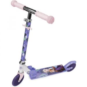 DISNEY - Trottinette Reine des neiges 2 roues acier pliable et r&eacute;glable avec frein roue arri&egrave;re