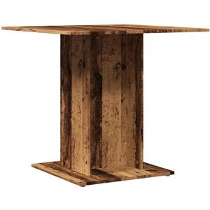 VidaXL Table à manger vieux bois 80 x 80 x 75 cm bois d'ingénierie