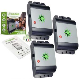 Isotronic R&eacute;pulsif Anti SourisRats et Nuisibles &agrave; Ultrason sans Effet dhabituation - 3 pi&egrave;ces