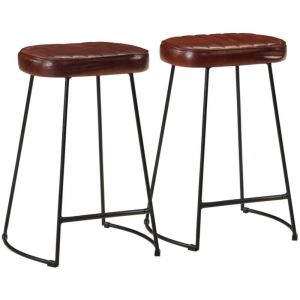 VidaXL Tabourets de bar lot de 2 marron foncé 41x29x62 cm, chaise, tabouret de bar de cuisine, chaise de bistro, tabouret de bar pour petit-déjeuner