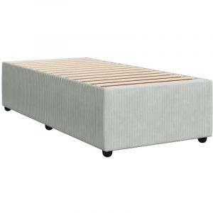 VidaXL Cadre de lit Gris clair 90x190 cm Velours, sommier, cadre de lit plateforme, cadre de lit rembourré, meuble de chambre à coucher
