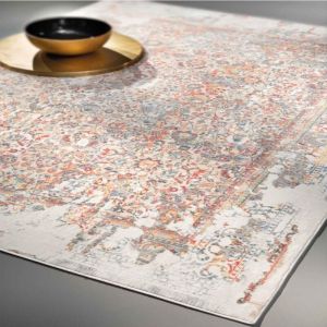 Guy Laroche Tapis Chambre 160x225 Tissé Crème Et Rouge Rectangle Motif Oriental Baia