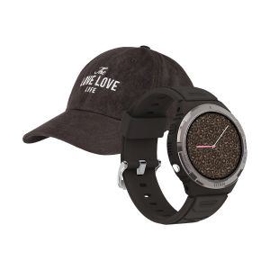 Maxcom Montre Connect&eacute;e FW100 IP69 5ATM Mod&egrave;le Titan Valkiria avec Casquette L&eacute;opard marron