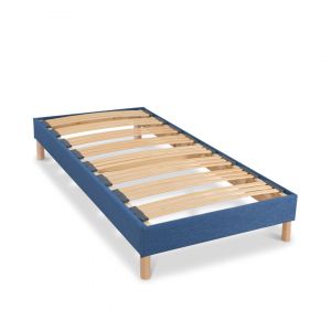 Literie Sommier à lattes en bois kit color 90x200 cm Coloris Bleu marine Livré en kit - Bleu marine - Bellecour