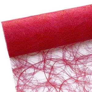 Deko AS GmbH Chemin de Table Sizoweb - Rouleau de 25 m + 100 c&oelig;urs d&eacute;coratifs gratuits (30 cm de Large, en Rouge)